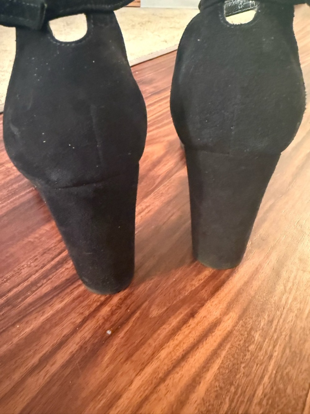 Stuart Weitzman Women's Nudist Block 75 Sandals Black Suede Size 8 - Picture 5 of 6